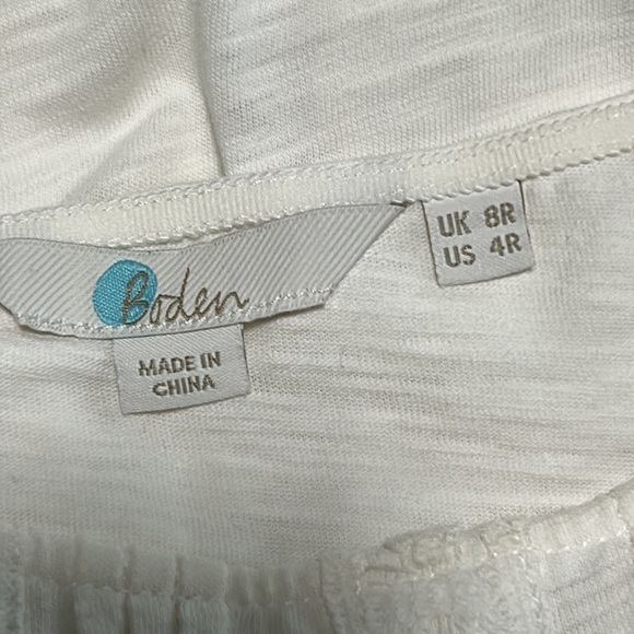 Boden white cotton dress size US4R in EUC - Picture 5 of 7